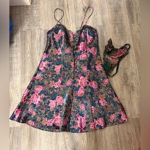 Victoria's Secret Floral Chemise - Pink and Blue